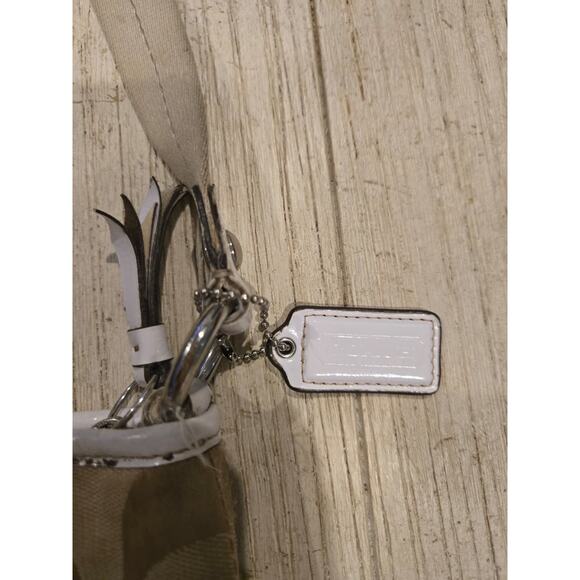 Coach Signature C Beige Canvas Crossbody Bag Women's Adjustable Strap - Picture 5 of 14